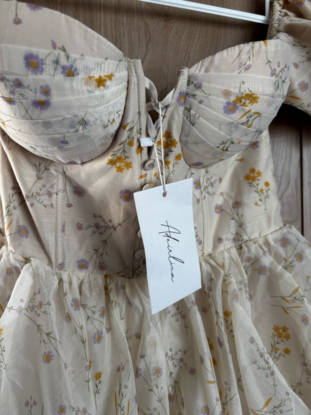 Adeirlina NEW Lattest of Them All Dress Size XL Floral Puff Whimsy Garden Boho - Picture 4 of 5